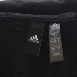 adidas 21SS 撥水ライトウーブンコート ロング フード ジップアップ ロゴ 薄手 M 黒 ブラック 白 ホワイト