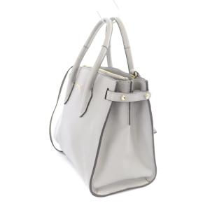 FURLA PIN 2WAY ハンドバッグ ショルダーバッグ レザー グレー