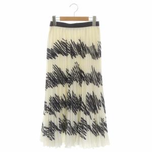 Diagram GRACE CONTINENTAL 22AW ラインペイントスカート ロング ミモレ丈 36 白 紺 ホワイト ネイビー