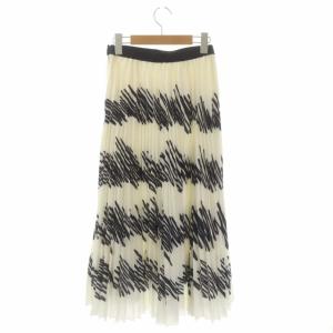 Diagram GRACE CONTINENTAL 22AW ラインペイントスカート ロング ミモレ丈 36 白 紺 ホワイト ネイビー