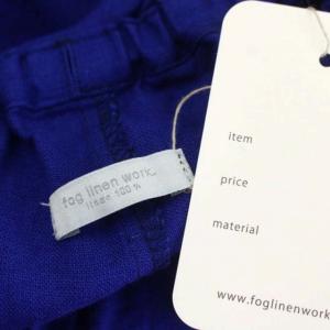 fog linen work リネンパンツ ワイド テーパード イージー 青 ブルー