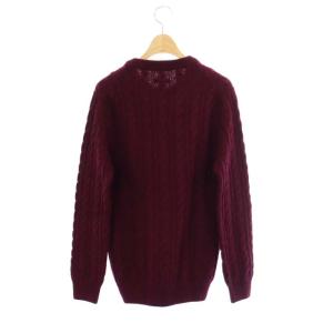BURBERRY BRIT ケーブルニット セーター 長袖 M ワインレッド