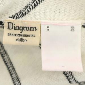 Diagram GRACE CONTINENTAL バイアスニットワンピース リネン ノースリーブ ロング Vネック 36 白 黒 ホワイト ブラック