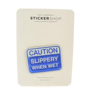 STICKERS ステッカー CAUTION 青 グレー ブルー