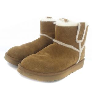 UGG australia クラシックミニ スピルシーム CLASSIC MINI SPILL SEAM ショートブーツ ムートン 24cm 茶色 ブラウン