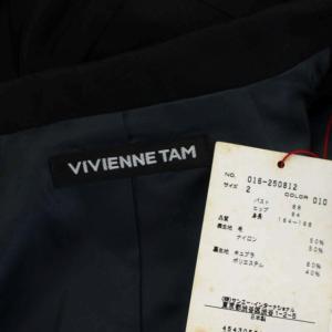 VIVIENNE TAM テーラードジャケット 総裏地 シングル ウール 2 黒 ブラック