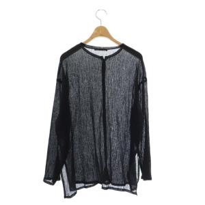 BEAUTY&YOUTH UNITED ARROWS クレープクルーネックカーディガン シアー シースルー 黒 ブラック