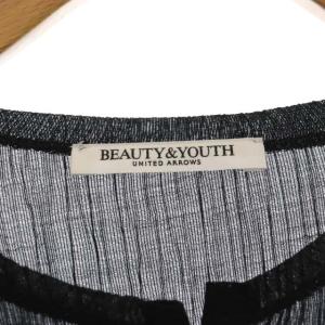 BEAUTY&YOUTH UNITED ARROWS クレープクルーネックカーディガン シアー シースルー 黒 ブラック