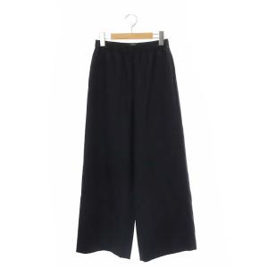 SAXONY WIDE CROPPED ウール パンツ ワイド ストレート P 黒 ブラック