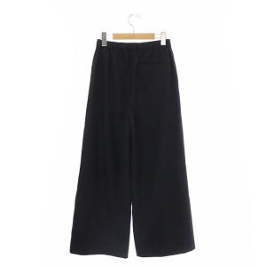 Theory SAXONY WIDE CROPPED ウール パンツ ワイド ストレート P 黒 ブラック