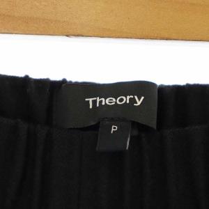 Theory SAXONY WIDE CROPPED ウール パンツ ワイド ストレート P 黒 ブラック
