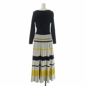Diagram GRACE CONTINENTAL カシュクールマルチニットワンピース 長袖 ロング 36 紺 白 黄色