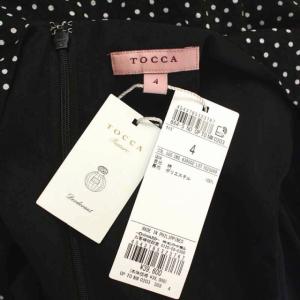 TOCCA 22SS PARLOUR ドレス ドット ワンピース 半袖 ミモレ丈 ロング 4 ブラック ホワイト