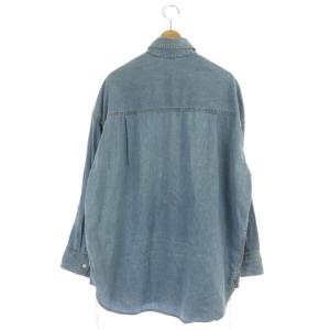 Deuxieme Classe 21SS デニムシャツ 長袖 チュニック 前開き コットン ライトブルー