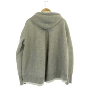 sacai フーデッドパーカー スウェット ジップアップ 1 グレー