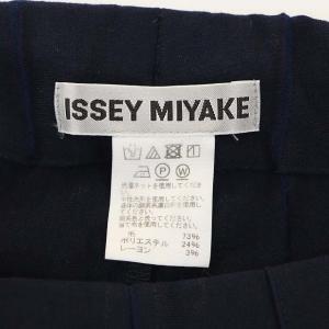 ISSEY MIYAKE 17AW ワイドプリーツパンツ イージー ウール 2 紺 ネイビー IM74JF503
