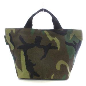 Hervé Chapelier 1027W カモフラージュ ナイロン舟型トートM 迷彩 ハンドバッグ カーキ