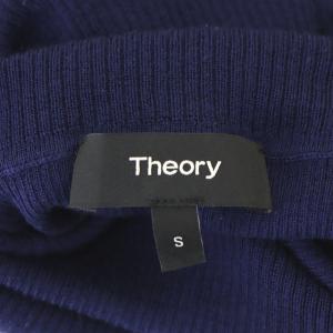 Theory REFINE LEENDELLE ノースリーブハイネックニット リブニット カットソー ノースリーブ 襟釦 タイト S 紺