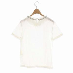 Diagram GRACE CONTINENTAL パールチェーントップス カットソー 半袖 プルオーバー 36 白 ホワイト