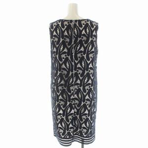 Diagram GRACE CONTINENTAL 総レースノースリーブワンピース 膝丈 36 紺 白 ネイビー ホワイト