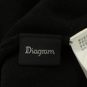 Diagram 22AW バイカラー襟付き ニットワンピース  長袖 ロング ベルトリボン 36 黒 アイボリー ブラック