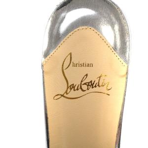 Christian Louboutin ミュール サンダル スタッズ 37 24cm シルバー色