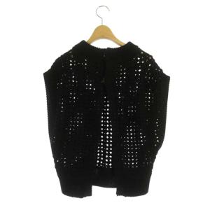 ADORE 23SS クロシェニットトップス ベスト バックボタン 38 ブラック