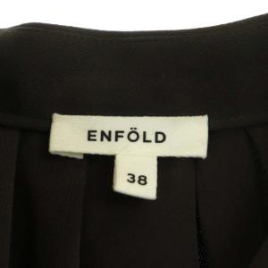ENFOLD 22AW LAYERED-CUFF BLOUSE ブラウス ボウタイ 長袖 38 チャコール