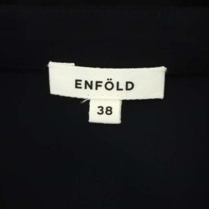 ENFOLD 23SS RAMDOM SLIT BLOUSE ブラウス 長袖 デザイン 38 濃紺 ダークネイビー