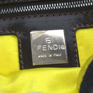 FENDI マンマバケット デニム フラワー刺繍 ハンドバッグ ネイビー