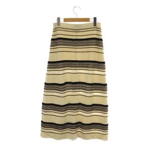 Theory 22SS BERING OTTO SKIRT ニットスカート 台形 ボーダー S ベージュ 茶色 黒