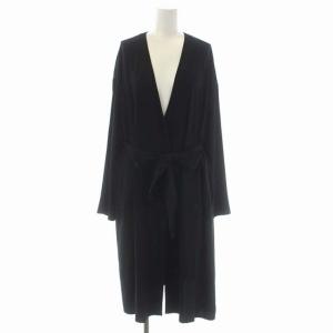 Theory ガウン カーディガン 長袖 ロング リボンベルト付き S 黒 ブラック