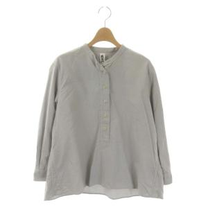 ノーカラーシャツ 長袖 プルオーバー 2 グレー