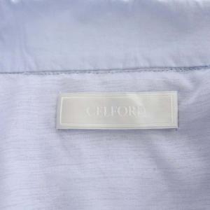 CELFORD 21SS コットンレースシャツワンピース 七分袖 ロング 38 サックス