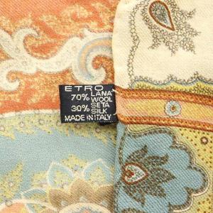 ETRO ストール 大判  ペイズリー ウール シルク混 茶 ブラウン ベージュ
