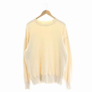 クルーネックスウェットトップス トレーナー 長袖 プルオーバー M オフホワイト