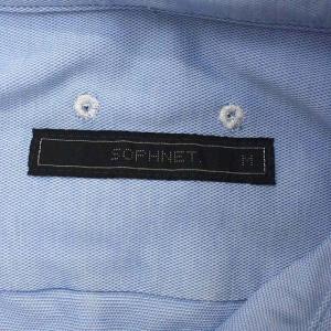 SOPHNET. シャンブレーBDシャツ 長袖 ボタンダウン 前開き ロゴ刺繍 M ライトブルー