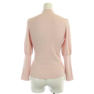 ANAYI 22SS ウールシルクハイネックパフスリーブプルオーバー ニット カットソー 長袖 36 ピンク