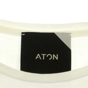 ATON ラウンドヘムTシャツ カットソー 五分袖 02 白 ホワイト