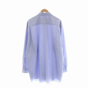 Maison Margiela 22AW オーガニックコットンオックスフォードシャツ ボタンダウン ストライプ 39 青 ホワイト