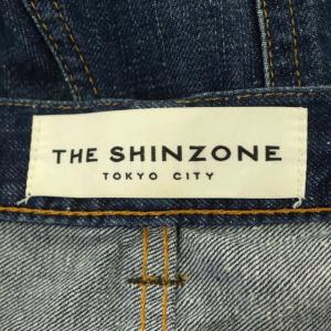 Shinzone ワイドデニムパンツ ジッパーフライ 34 紺 ネイビー