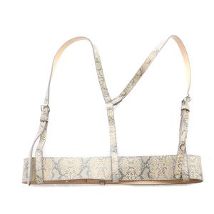 Ameri VINTAGE PYTHON SLENDER BELT HARNESS ハーネスベルト サスペンダー レザー パイソン柄 ベージュ