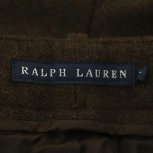 RALPH LAUREN ウール パンツ ストレート センタープレス 7 ダークブラウン