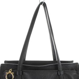 Salvatore Ferragamo GG-21F216 エイミー トートバッグ ハンドバッグ レザー ロゴ ブラック