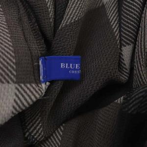 BLUE LABEL CRESTBRIDGE 辻直子コラボ 23SS クレストブリッジチェック ハンマーサテンワンピース イレギュラーヘム ロング 五分袖 36 グレー