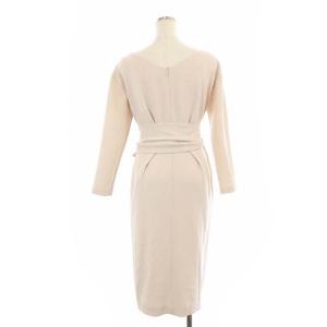 Diagram GRACE CONTINENTAL リボンドレープワンピース 長袖 ロング ラップライク 38 ピンクベージュ