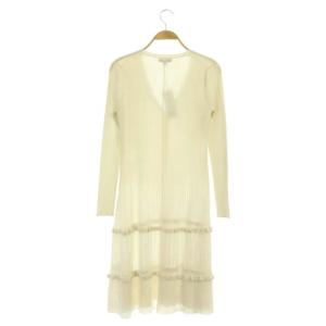 TOCCA 22SS 洗える AJISAI LONG CARDIGAN ロングカーディガン リブニット 長袖 フリル F オフホワイト