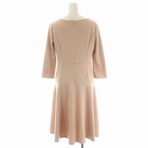 ANAYI ツイルジャージーフレアOP ワンピース 七分袖 ミモレ丈 ロング 38 ライトピンク