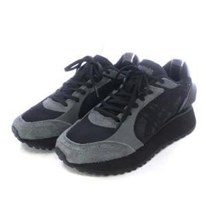 Onitsuka Tiger MOAGECO スニーカー ローカット バイカラー US5.5 24cm 黒 ブラック グレー