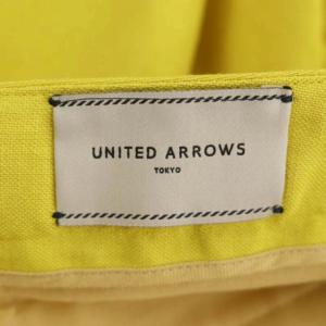 UNITED ARROWS サイドスリット テーパードパンツ クロップド ノータック ストレッチ 36 黄色 イエロー
